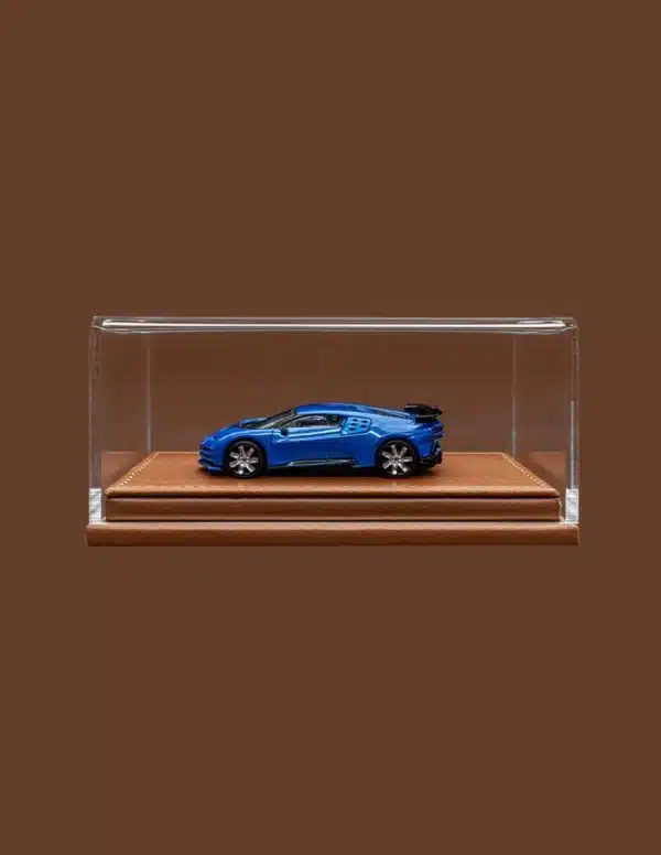 Handmade Acrylic 1/64 Diecast Model Car Display Case Box with High-Grade Leather Base