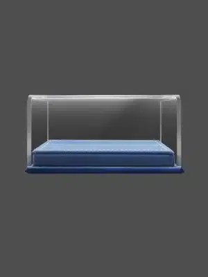 Clear Acrylic 1:64 Scale Model Car Display Case with Blue Faux Suede Base