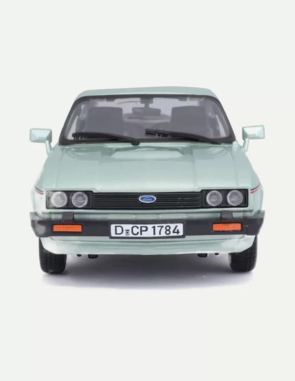 Bburago 1:24 Scale 1982 Ford Capri 1600 GT (Light Green) – Classic European Sports Car Collectible
