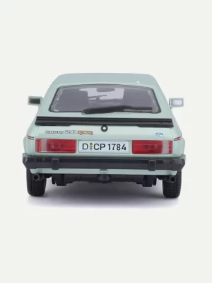 Bburago 1:24 Scale 1982 Ford Capri 1600 GT Diecast Model Car - Rear View (Light Green)