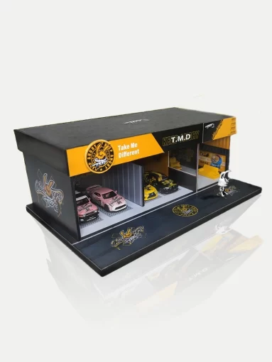 1/64 scale 4-Car Garage T.M.D theme Diorama Model Scene, manufactured by MoreArt