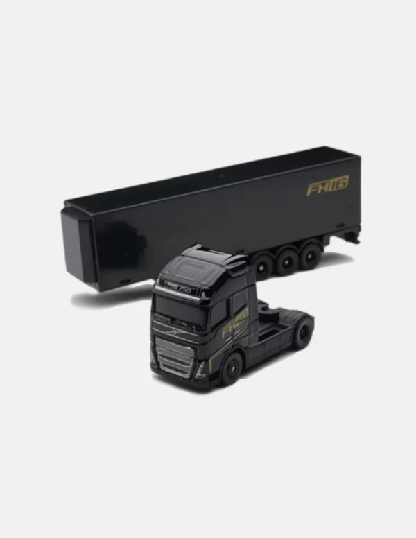 Maisto 1:87 Volvo FH16 Globetrotter 750 XXL Diecast Truck Model – Black with Detachable Trailer