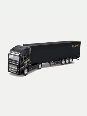 Maisto 1:87 Volvo FH16 Globetrotter 750 XXL Diecast Truck Model – Black with Detachable Trailer