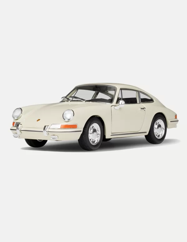 WELLY 1:24 Scale1964 Porsche 911 Diecast Model Car in Classic Cream White with Exquisite Interior