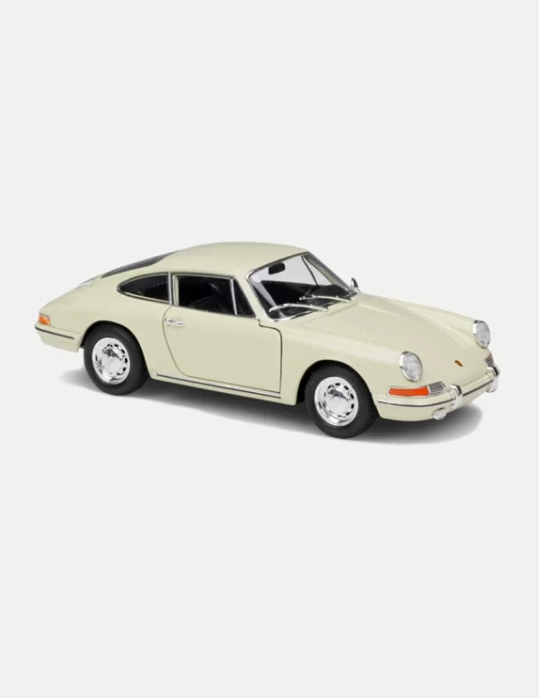 WELLY 1:24 Scale1964 Porsche 911 Diecast Model Car in Classic Cream White with Exquisite Interior