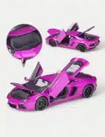 Welly FX 1:18 Lamborghini Aventador LP700-4 Diecast Model Car (Gloss Purple, Glossy Yellow, Lime Green, Blue, Pink)