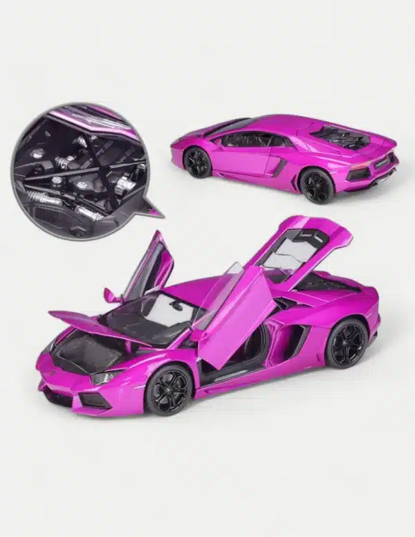 Welly FX 1:18 Lamborghini Aventador LP700-4 Diecast Model Car (Gloss Purple, Glossy Yellow, Lime Green, Blue, Pink)