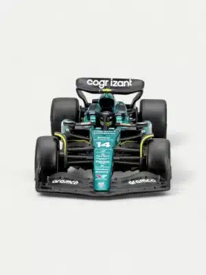 Bburago 1:43 Aston Martin AMR23 #14 Fernando Alonso 2023 F1 Diecast Model Car - Front View