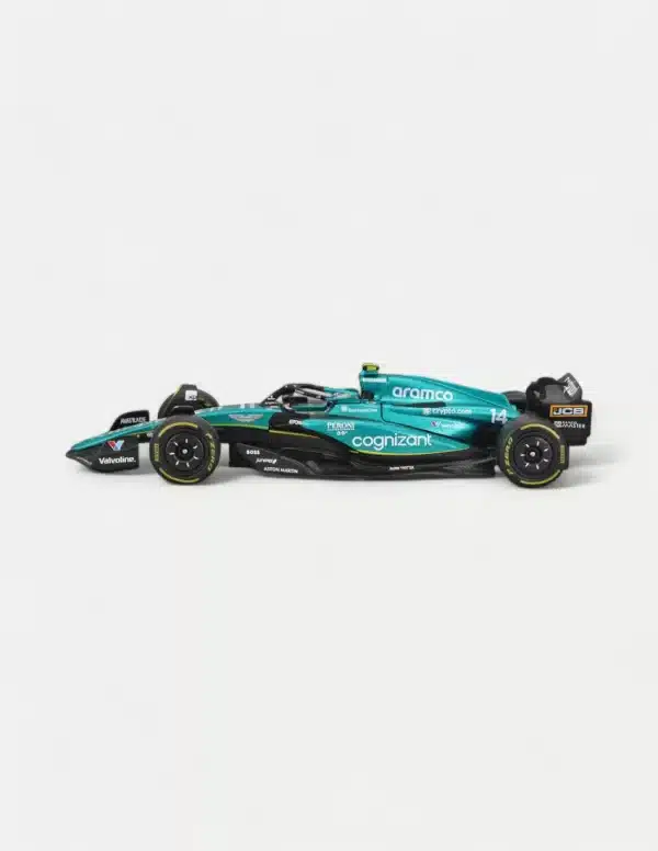 Bburago 1:43 Aston Martin AMR23 #14 Fernando Alonso 2023 F1 Model Car - Collector's Edition with Driver Figure & Display Case