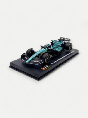 Bburago 1:43 Aston Martin AMR23 #18 Lance Stroll 2023 F1 Diecast Model Car - Collector's Edition with Driver Figure & Display Case