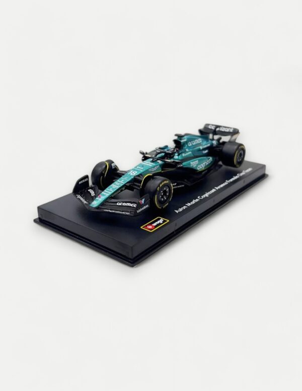 Bburago 1:43 Aston Martin AMR23 #18 Lance Stroll 2023 F1 Diecast Model Car - Collector's Edition with Driver Figure & Display Case