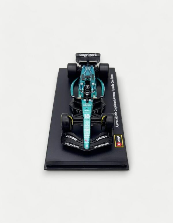Bburago 1:43 Aston Martin AMR23 #18 Lance Stroll 2023 F1 Diecast Model Car - Collector's Edition with Driver Figure & Display Case