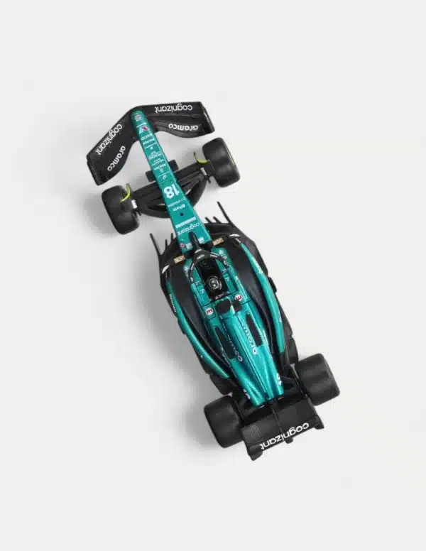 Bburago 1:43 Aston Martin AMR23 #18 Lance Stroll 2023 F1 Diecast Model Car - Collector's Edition with Driver Figure & Display Case