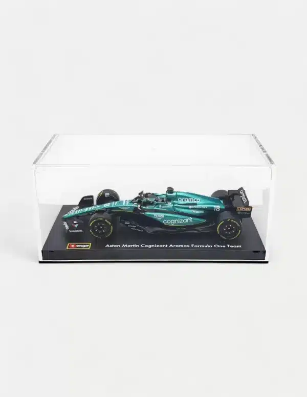 Bburago 1:43 Aston Martin AMR23 #18 Lance Stroll 2023 F1 Diecast Model Car - Collector's Edition with Driver Figure & Display Case