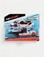 Maisto 1:64 Diecast Model Car Set With 2019 Ford GT #9 Heritage Edition & Flatbed - Tribute to Le Mans(Gulf Livery)