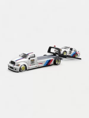 Maisto 1:64 Diecast Model Car Set With Flatbed & 1988 BMW M3 E30 – Design Elite Transport