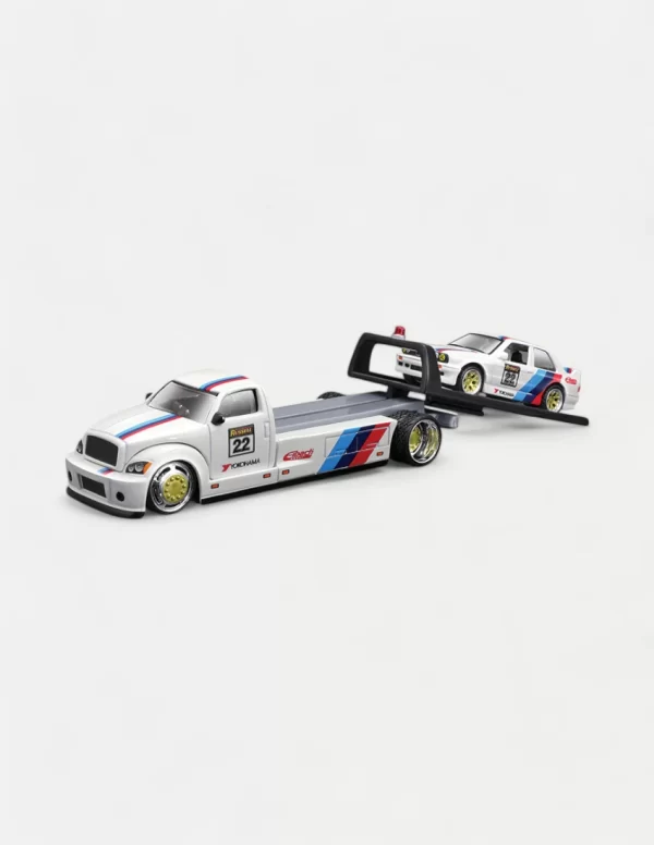Maisto 1:64 Diecast Model Car Set With Flatbed & 1988 BMW M3 E30 – Design Elite Transport