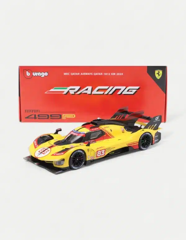 Bburago 1:18 Ferrari 499P #83 24hr Le Mans 2025 Winner - Yellow