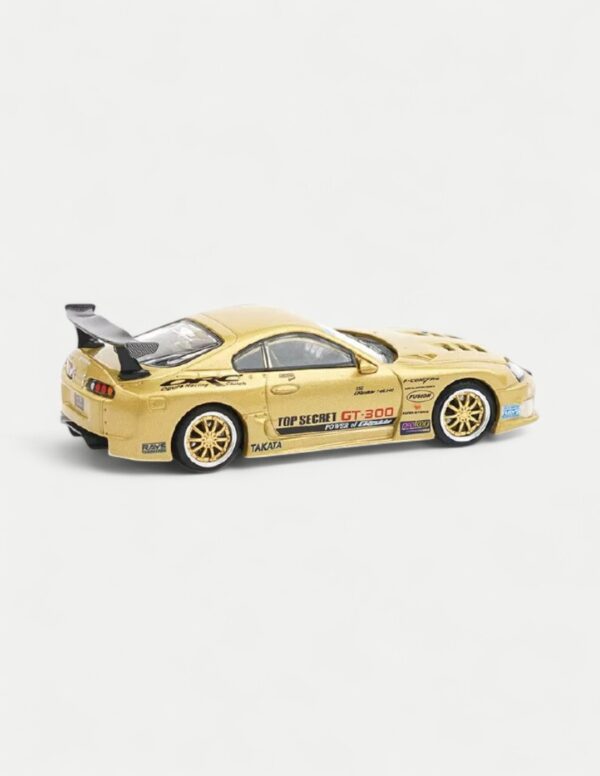 XCARTOYS × POP RACE 1:64 Top Secret Toyota Supra GT300 Diecast - Gold (JZA80)