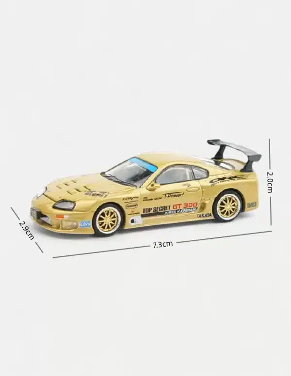 XCARTOYS × POP RACE 1:64 Top Secret Toyota Supra GT300 Diecast - Gold (JZA80)