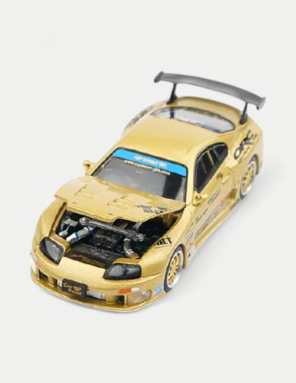 XCARTOYS × POP RACE 1:64 Top Secret Toyota Supra GT300 Diecast - Gold (JZA80)