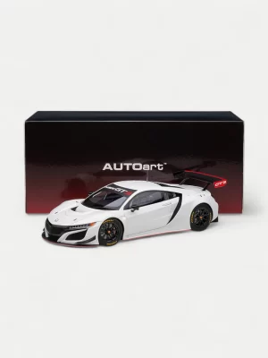AUTOart 1/18 Honda NSX GT3 2018 ABS Composite Model Car - Multiple Colors Available (Red, Blue, White, Black, and Silver) - White