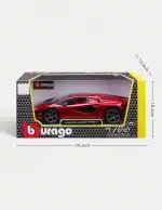 Bburago 1:24 Lamborghini Countach LPI 800-4 Diecast - Red