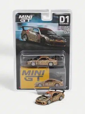 MINI GT 1/64 Nissan Silvia (S15) Top Secret D1GP 2004 Champion #714 Diecast Model Car - Gold