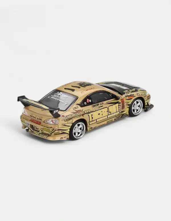 MINI GT 1/64 Nissan Silvia (S15) Top Secret D1GP 2004 Champion #714 Diecast Model Car - Gold