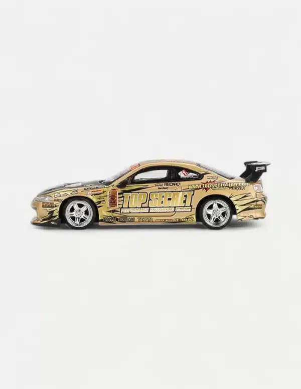 MINI GT 1/64 Nissan Silvia (S15) Top Secret D1GP 2004 Champion #714 Diecast Model Car - Gold