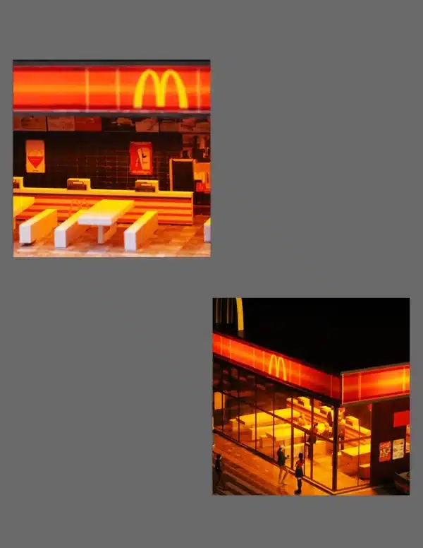 MoreArt 1/64 McDonald's Diorama Scene for Diecast Model Cars with LED Lighting