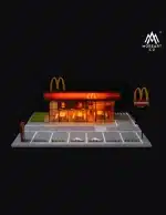 MoreArt 1/64 McDonald's Diorama Scene for Diecast Model Cars with LED Lighting