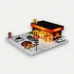 MoreArt 1/64 McDonald's Diorama Scene for Diecast Model Cars with LED Lighting