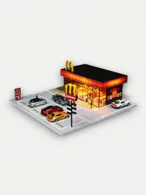 MoreArt 1/64 McDonald's Diorama Scene for Diecast Model Cars with LED Lighting