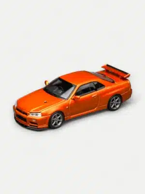 [PRE-ORDER] Motorhelix 1:64 Nissan Skyline GT-R (R34) V-Spec II - Metallic Orange