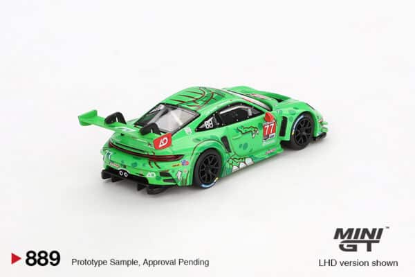MINI GT 1:64 Porsche 911 GT3 R #77 AO Racing "Rexy" - 2024 IMSA Daytona 24 Hrs GTD Pro 2nd Place