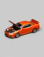 [PRE-ORDER] Motorhelix 1:64 Nissan Skyline GT-R (R34) V-Spec II - Metallic Orange