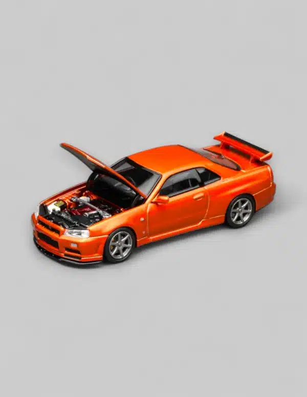 [PRE-ORDER] Motorhelix 1:64 Nissan Skyline GT-R (R34) V-Spec II - Metallic Orange
