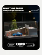 SHOU CANG JIA 1:64 Steep Slope Parking Diorama with Acrylic Display Case