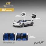 CM Model 1:64 Pagani Zonda F Diecast Model (Pearl White / Blue Interior)