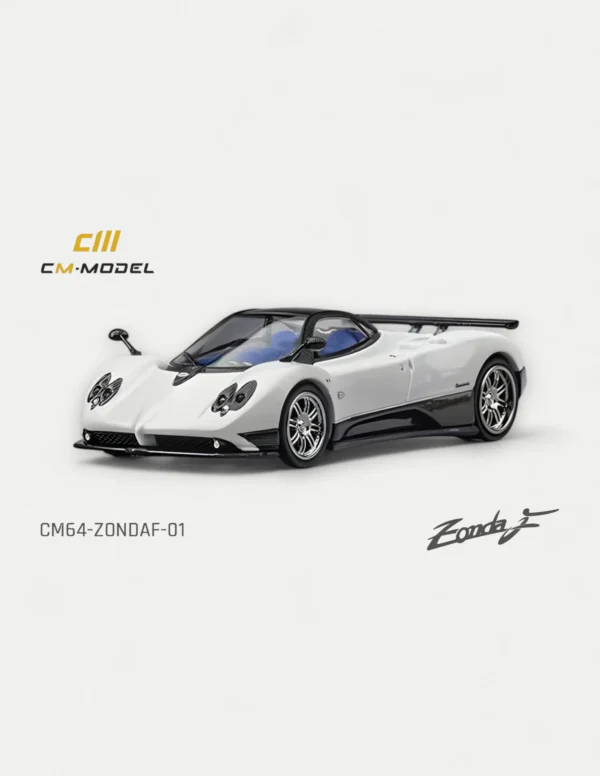 CM Model 1:64 Pagani Zonda F Diecast Model (Pearl White / Blue Interior)