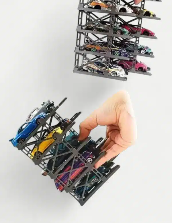 PITBOX 1:64 Modular 3D Parking Rack Display for Diecast Model Cars [10-Pack]