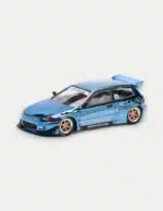 XCARTOYS × POP RACE 1:64 Honda Civic (EG6) PANDEM in Blue Chrome