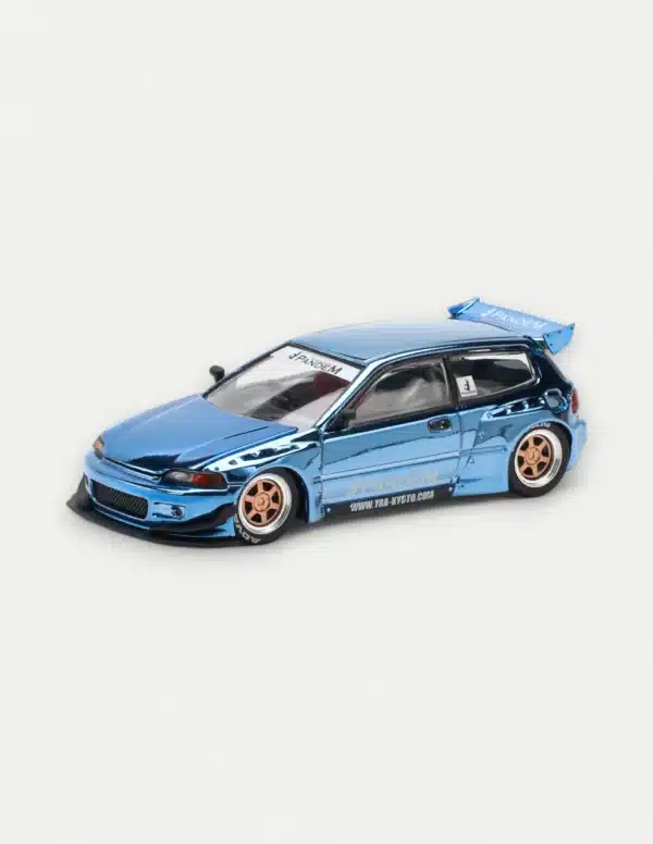 XCARTOYS × POP RACE 1:64 Honda Civic (EG6) PANDEM in Blue Chrome