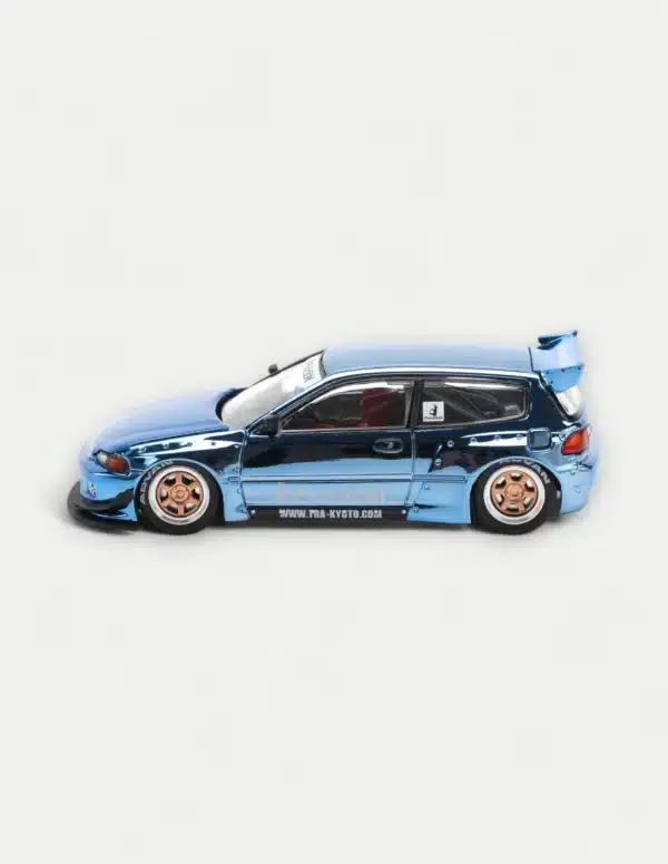 XCARTOYS × POP RACE 1:64 Honda Civic (EG6) PANDEM in Blue Chrome