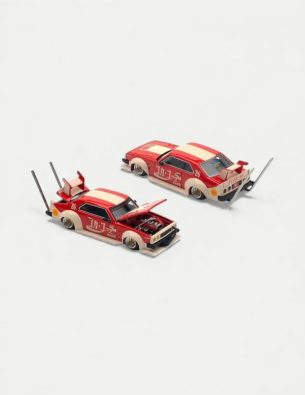 POP RACE 1:64 Nissan Skyline C210 "Bosozoku Style" - Coca-Cola (JP) Red