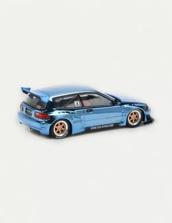 XCARTOYS × POP RACE 1:64 Honda Civic (EG6) PANDEM in Blue Chrome