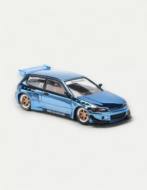 XCARTOYS × POP RACE 1:64 Honda Civic (EG6) PANDEM in Blue Chrome