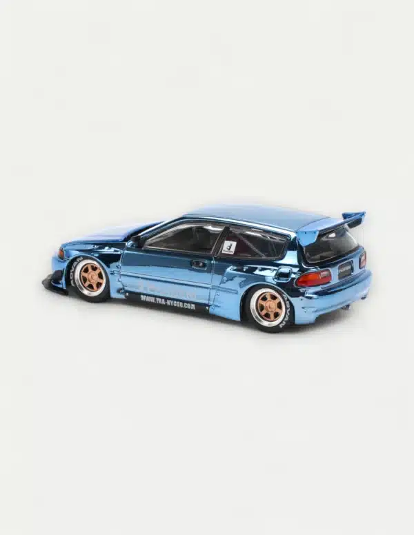 XCARTOYS × POP RACE 1:64 Honda Civic (EG6) PANDEM in Blue Chrome