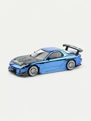 POP RACE x XCARTOYS 1:64 Mazda RX-7 (FD3S) RE Amemiya Wide Body - Chrome Blue